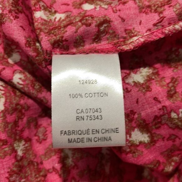 Joie Red Floral Ruffle Boho Blouse NWT Women’s XL | Romantic Peasant Top, Long S - Picture 14 of 15